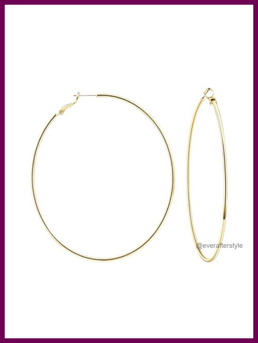 14K Gold Plated Thin Hoop Earrings Lightweight Clean-Lined Women's Jewelry